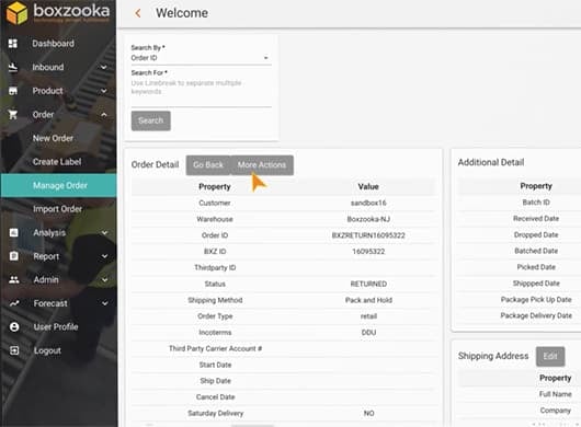 screenshot of Boxzooka's WMS